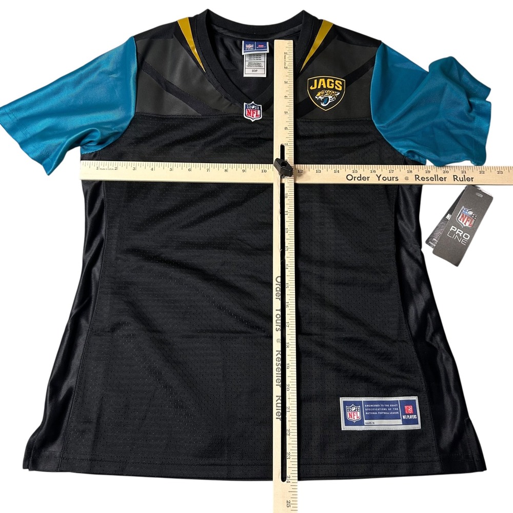 NEW Jacksonville Jaguars Jersey‎ Womens S Black Teal Blank NFL Pro Line Football - Picture 7 of 11